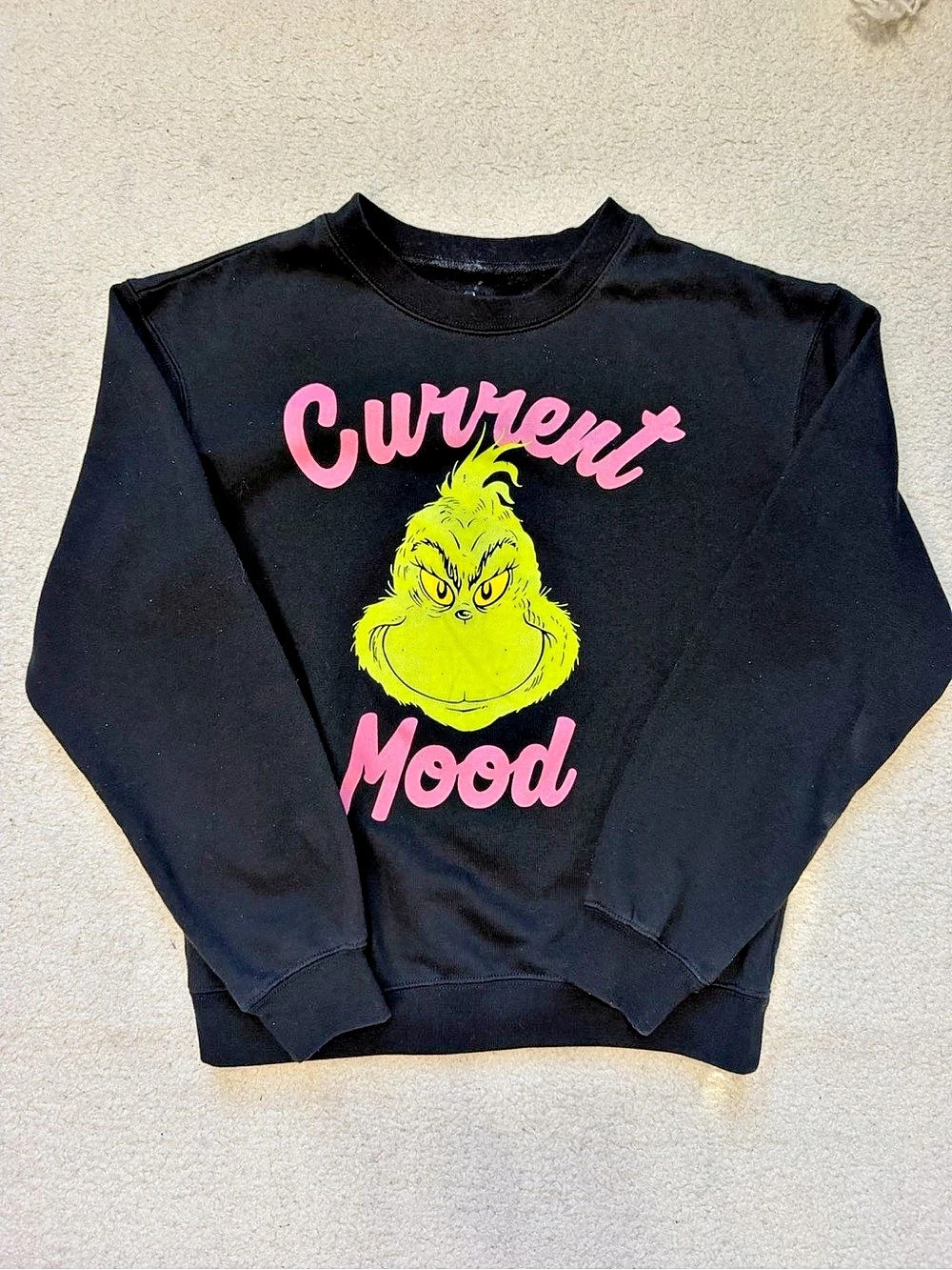 The Grinch Current Mood Grinch sweatshirt Graphic Sweatshirt Size Medium